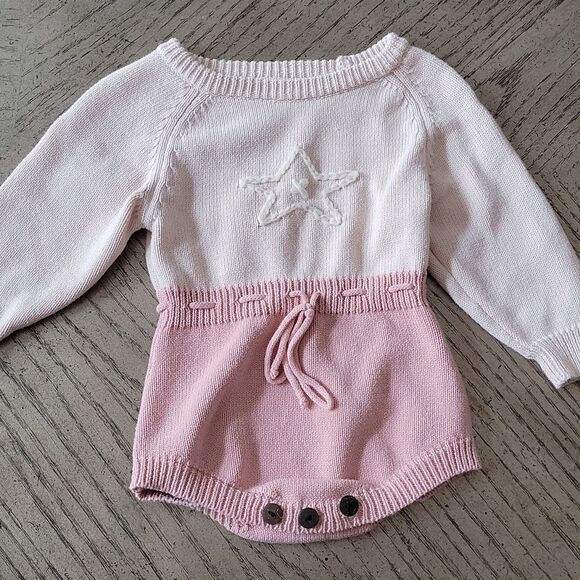 12-24 month girls long sleeve star jumper romper 💟 - Picture 2 of 6